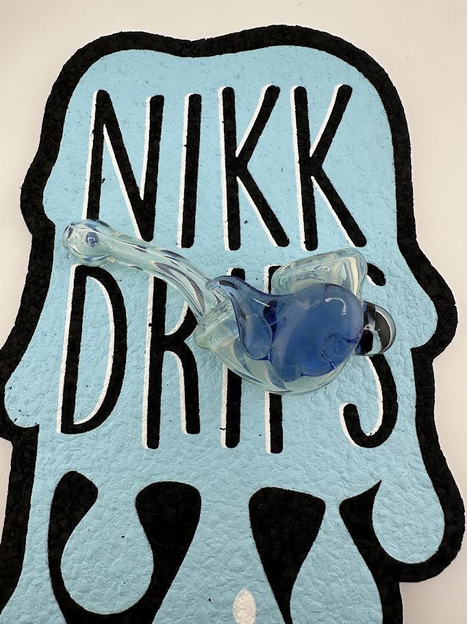 Pugsley Glass Sherlock Pipe - Blue Mini w/ Cloud Attachment