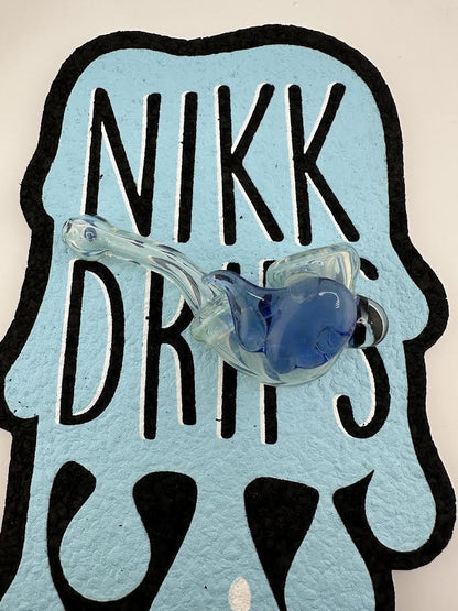 Pugsley Glass Sherlock Pipe - Blue Mini w/ Cloud Attachment