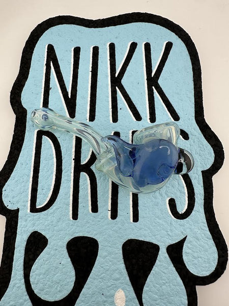 Pugsley Glass Sherlock Pipe - Blue Mini w/ Cloud Attachment