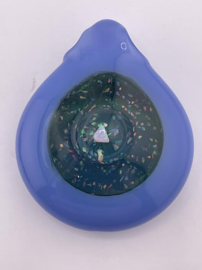 HighGrade Glass Pendant - Hollow Crushed Opal Tear Drop w/ Opal Encasement