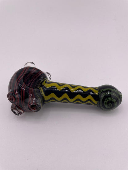 Brando Glass Dry Pipe - Rasta Wig Wag