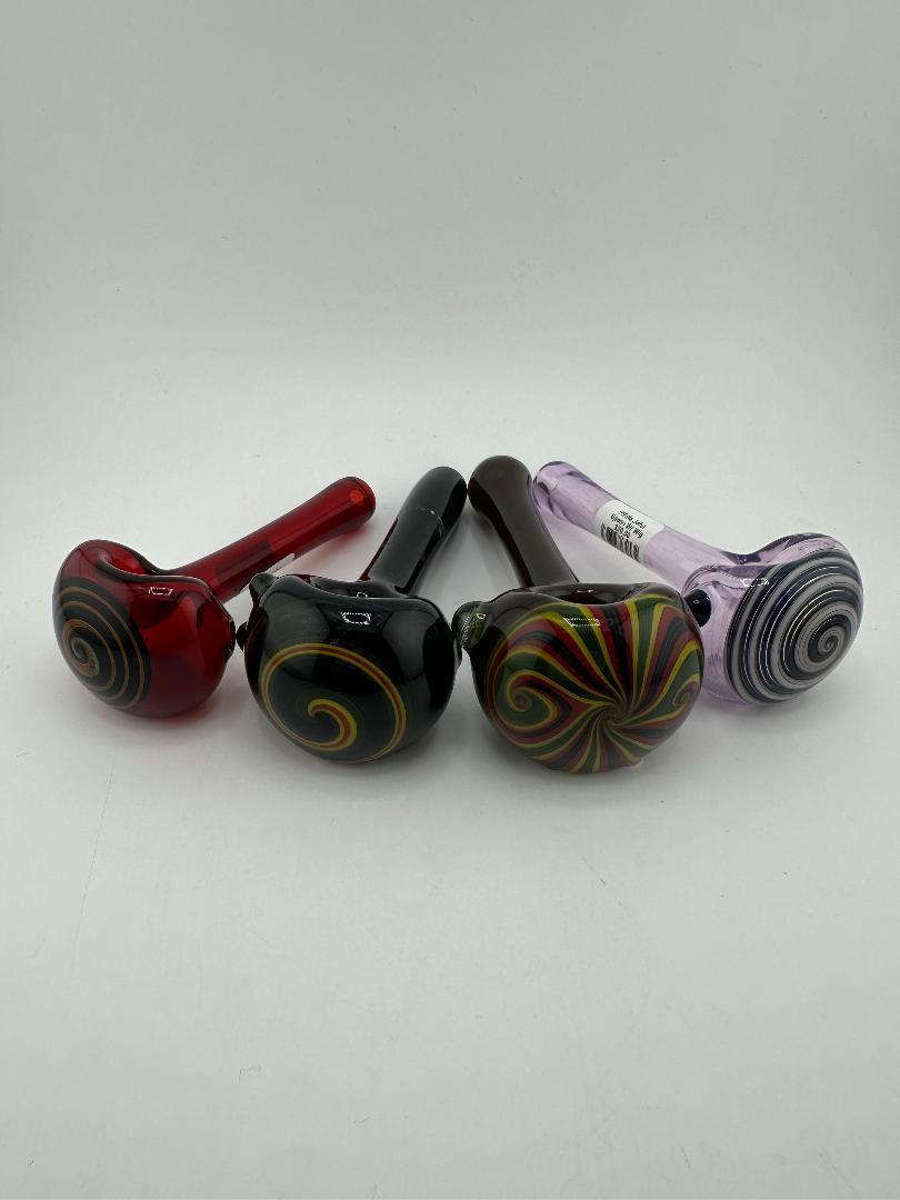 Filla John Glass Dry Pipe - Full Color W/ Wig Wag Cap