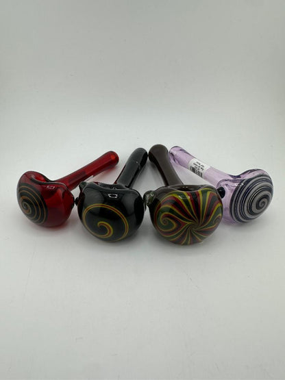 Filla John Glass Dry Pipe - Full Color W/ Wig Wag Cap