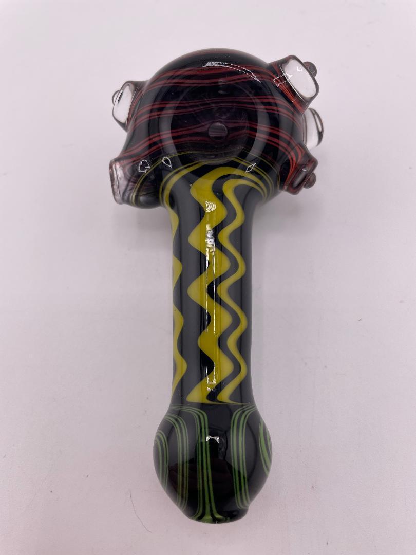 Brando Glass Dry Pipe - Rasta Wig Wag