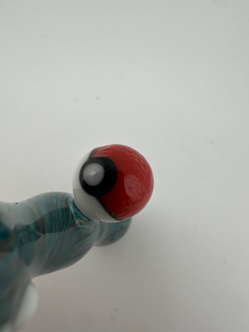 Paulson Pieces One Hitter / Chillum - Teal Frit w/ Pokeball