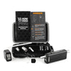 Huni Badger Portable Device Pro with instruction manual and accessories in a black case for easy herbal extract use.