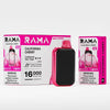 RAMA 16000 Disposable Vape California Cherry package with device, features customizable wattage and 16,000 puffs.