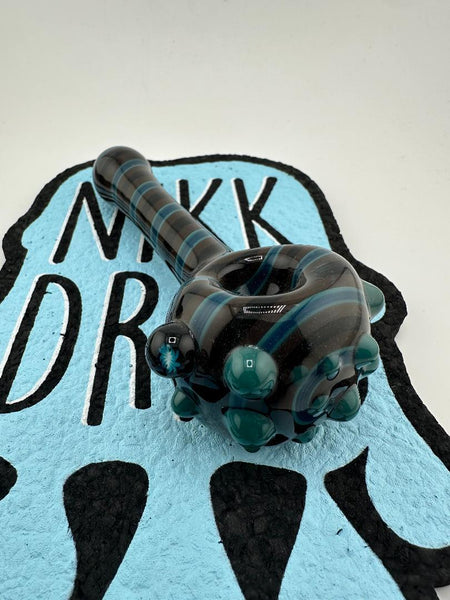Filla John Glass Hand Pipe - Fully Worked with Tactile Dots