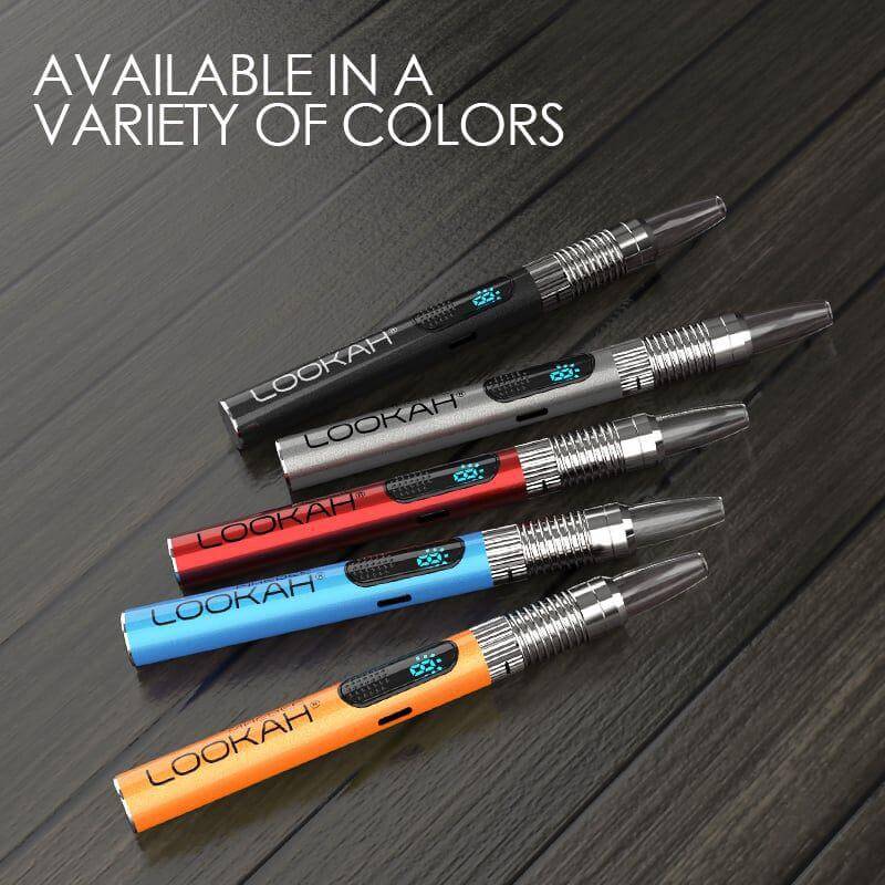 Lookah FIREBEE vaporizers in various colors including black, blue, red, and orange, showcasing versatile vaping options.