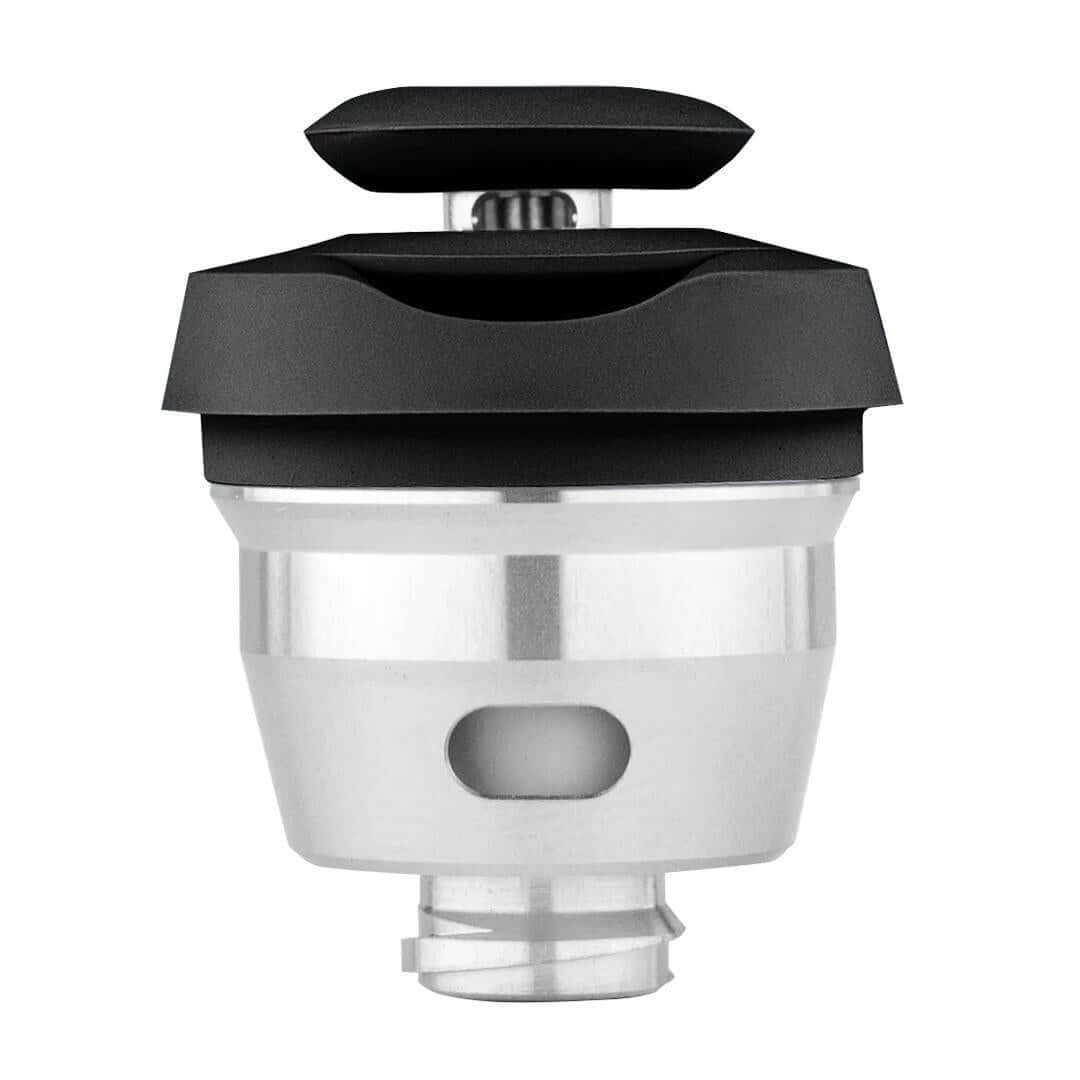 Puffco Peak 3D Chamber with black top and silver base for enhanced vapor experience.