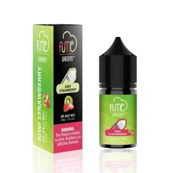 Fume Salt Nic e-liquid Kiwi Strawberry flavor, 5% nicotine in a 30ml bottle, with warning about nicotine.