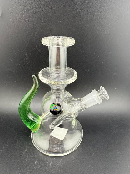 Pugsley Glass Straight Neck Jammer Rig w/ Colored Horn & Opal 10mm 45°