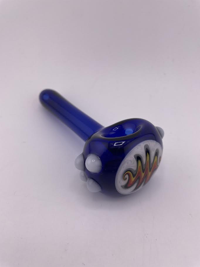 Filla John Glass Hand Pipe - Cobalt w/ Wig Wag Cap