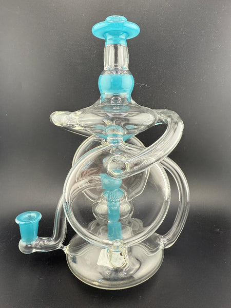 OG Badger 2.0 Teal & Clear Double Recycler 10mm 90°