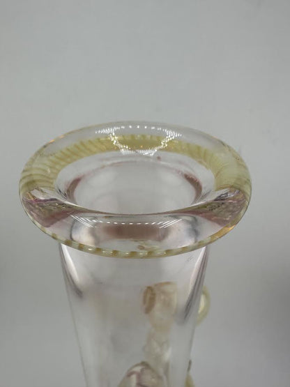 JP Killman Glass Flower  Beaker - Pistol Grip Fumetech on Clear