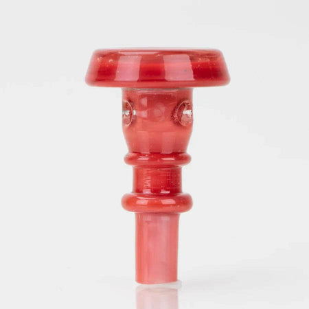 Empire Glassworks Puffco Peak Joystick Cap in red borosilicate glass for enhanced airflow and smoother draws.