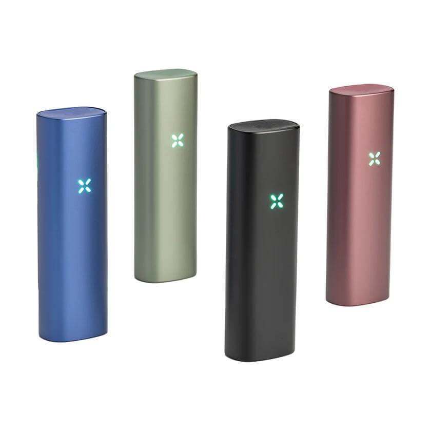 Pax Plus Portable Vaporizer Complete Kit in four color options: blue, green, black, and rose gold.