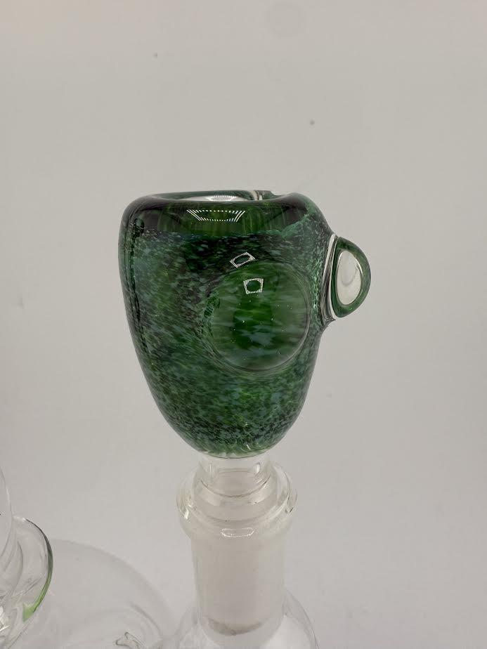 Crondo Glass Frit 14mm Bowl in green color with a unique texture, perfect for enhancing your smoking setup.