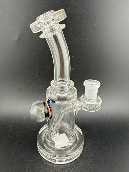 Crondo Glass Clear Banger Hanger w/ Dichro Marble 14mm 90°