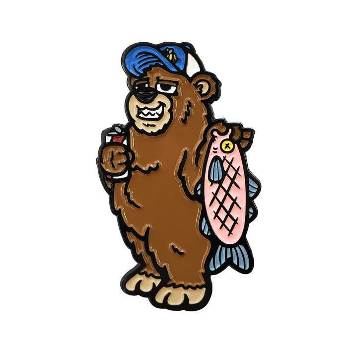 Kolorspun Enamel Pin - Gone Fishing Bear