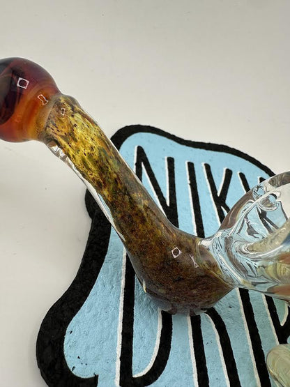 Tuck Glass Flower Bubbler- Multi Section w/ Marble Attachments