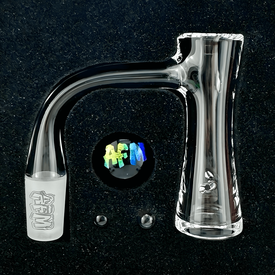 AFM Whirlpool Quartz Banger Auto Spinner with hourglass design for dabbing and optimal airflow.