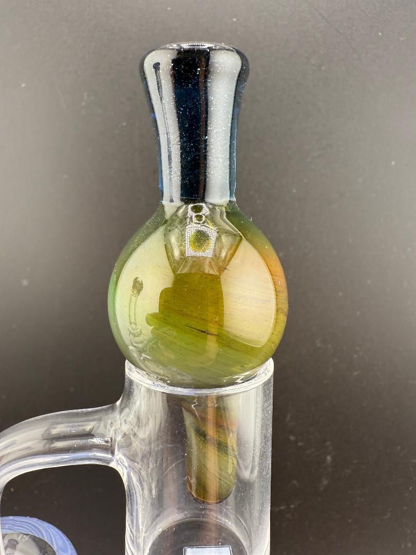 Fixed On Flow Glass Blue Bubble Cap
