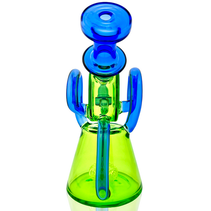 AFM Glass 8" Double Ram Glass Recycler Dab Rig TX619 14mm 90°