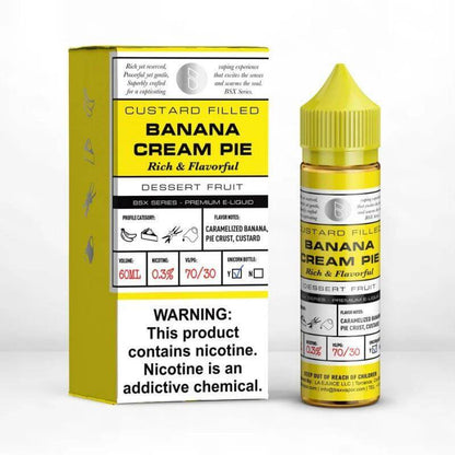 BSX Series Banana Cream Pie E-Liquid 60ml, rich dessert flavor with custard and banana for sub-ohm vaping.