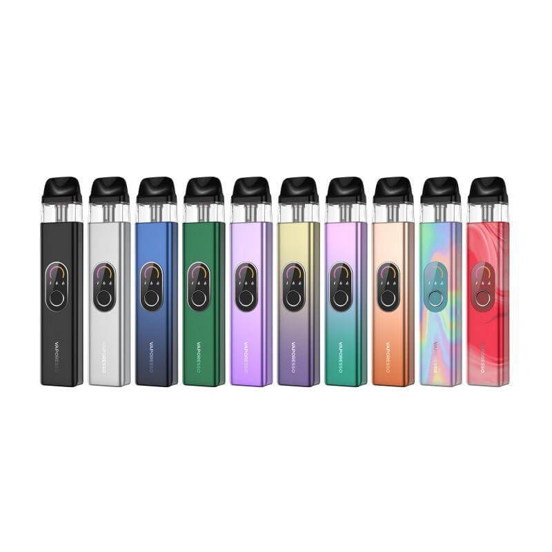 Vaporesso XROS 4 collection showcasing multiple color options and sleek design for enhanced vaping experience.