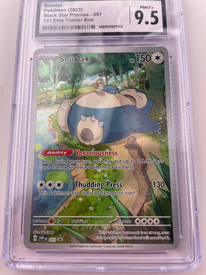 Pokémon TCG Graded Snorlax 051 Black Star Promo - Scarlet & Violet 151 - CGC 9.5 Mint+