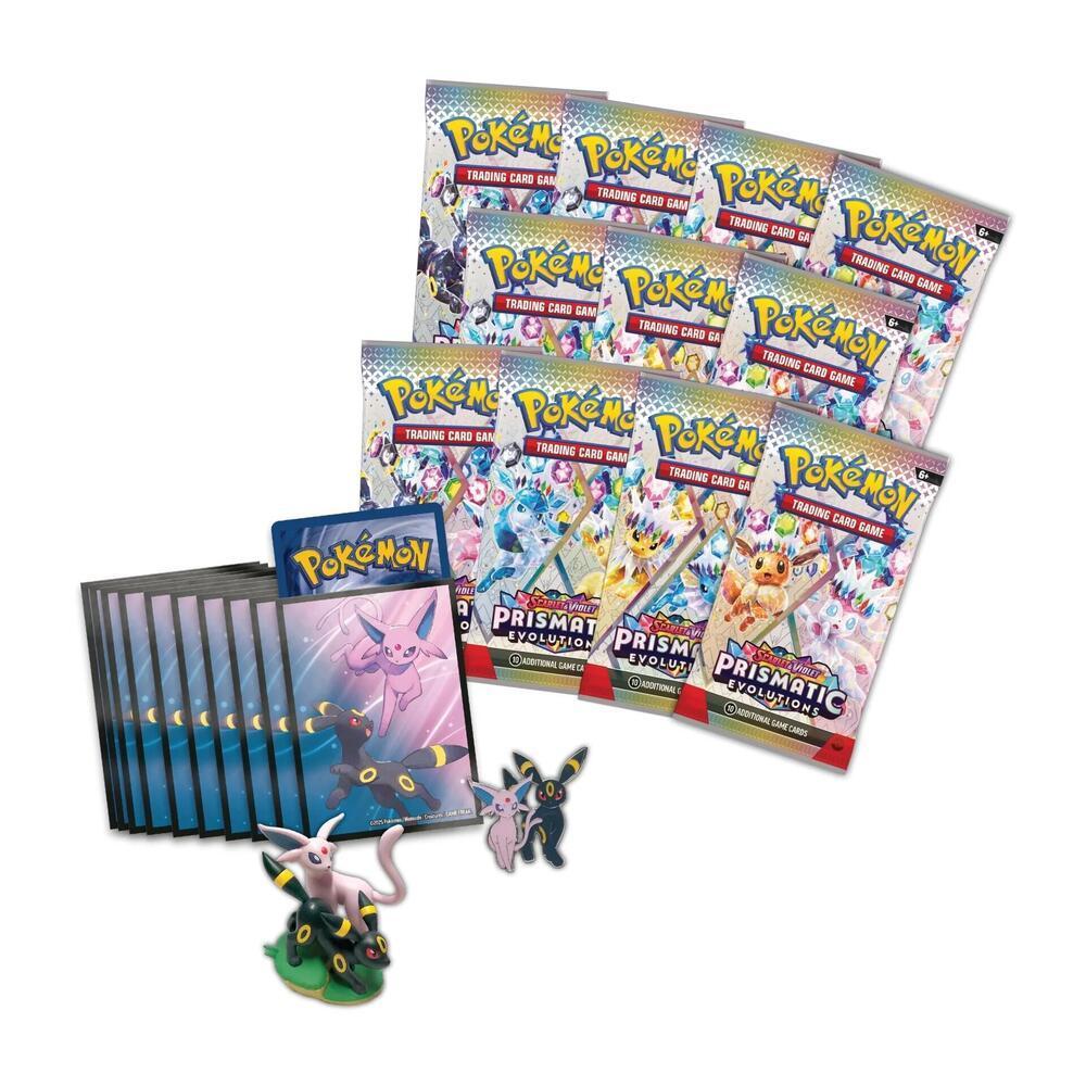 Pokémon TCG Prismatic Evolutions Premium Figure Collection - Espeon ex & Umbreon ex | 11 Booster Packs