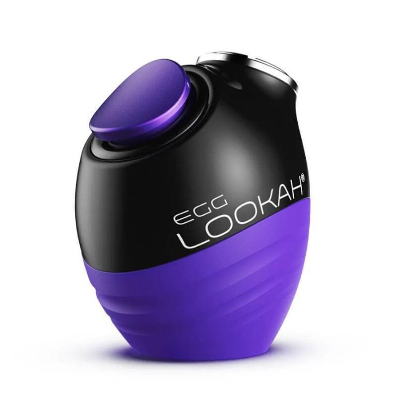 Lookah Egg 510 Thread Battery in purple, compact design with soft silicone body, featuring modern aesthetics and 5 voltage settings.