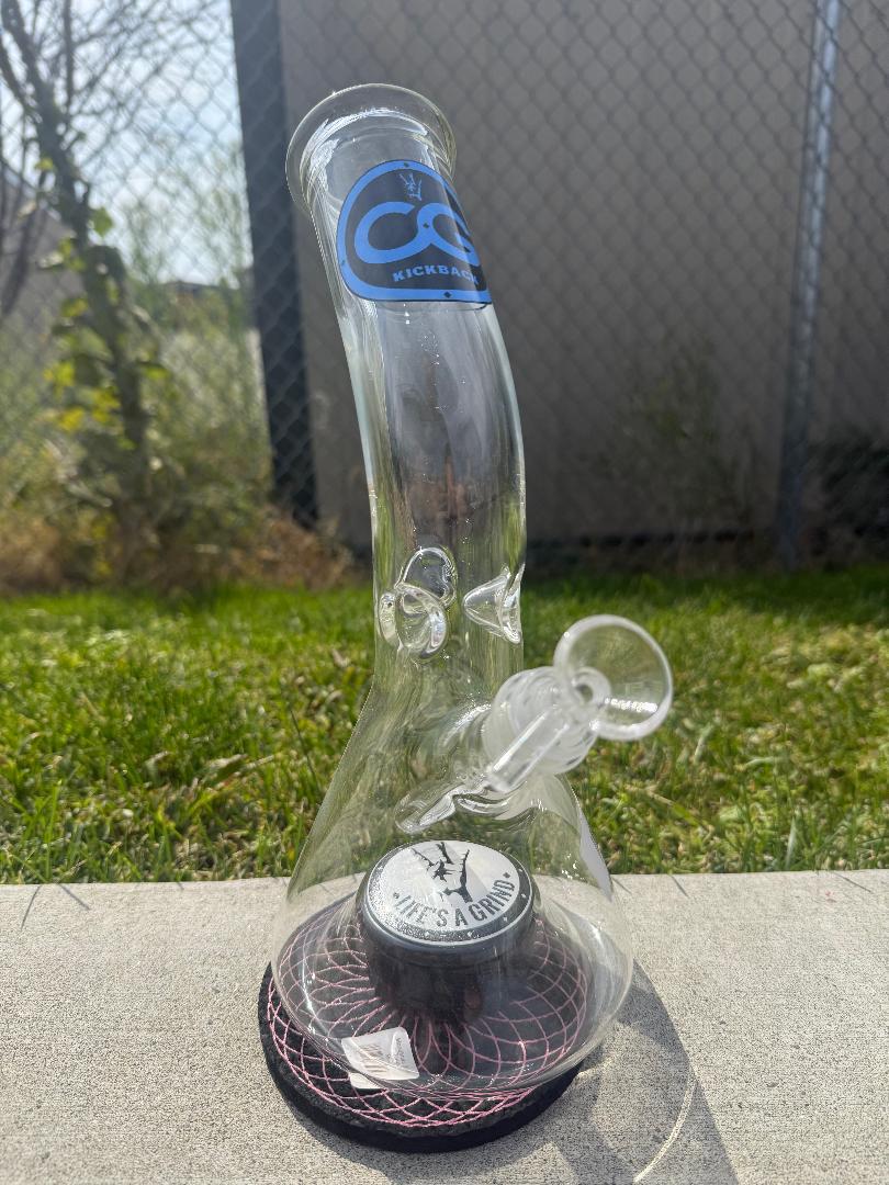 Compton Glass Kickback 12" w/ Grinder Built In 14mm 45°