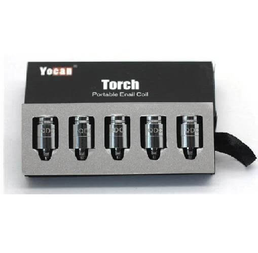 Yocan Torch Quartz Dual Coils replacement set for portable enail, showcasing quality and dual coil technology.