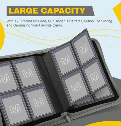 Toploader Binder - 4-Pocket Side-Loading Trading Card Album - Holds 128 Cards