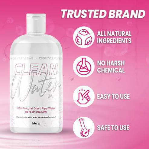 Pink Formula Clean Water 16oz - All natural glass pipe water for smoother hits and cleaner sessions.