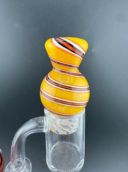 Import Glass Spinner Cap - Linework Swirl for 28mm Bangers
