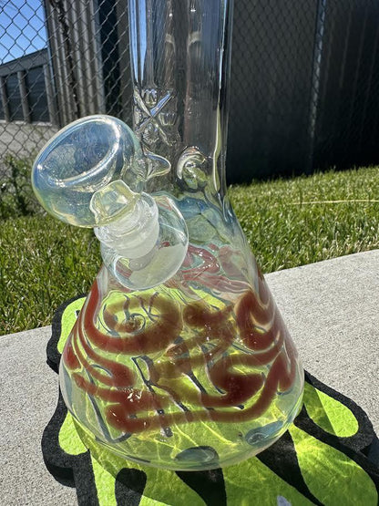 MJHoG 12" Flower Beaker - Squiggle Tech