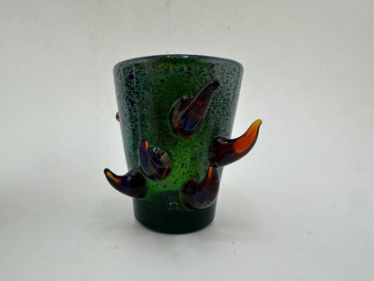 Paulson Pieces Green Glass Shot Glass with Horns – Handcrafted Glass Art