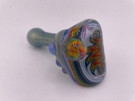 Highgrade Glass Dry Pipe - Solid Color w/ Reversal Wig Wag Cap