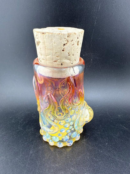 Glass Distractions Fumed Skull Cork Jar