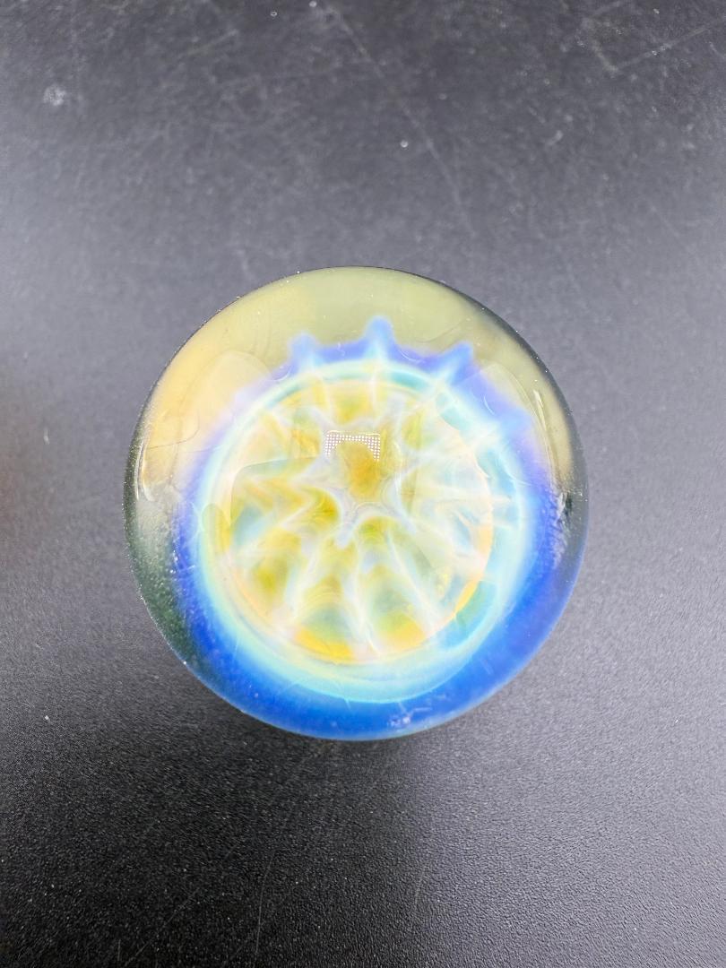 Mank Glass Marble Fumed Honeycomb Implosion 1.2"