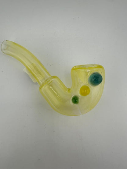 Phranq Glass Sherlock Pipe - Solid Color w/ Color Accents