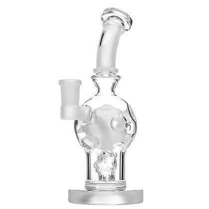 Clear glass dabbing rig from Bear Quartz, featuring unique design and high-quality craftsmanship.