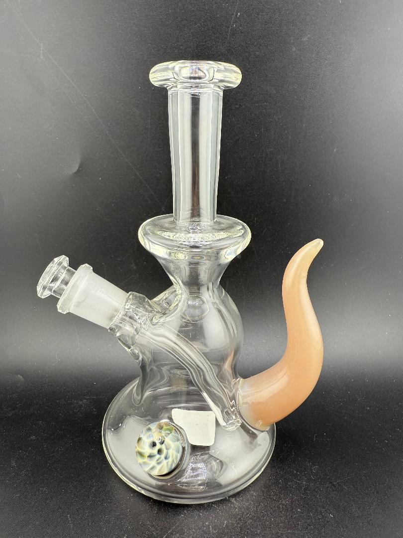 Pugsley Glass Straight Neck Jammer w/ Colored Horn & opal 10mm 45°