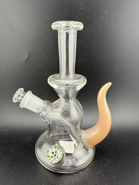 Pugsley Glass Straight Neck Jammer w/ Colored Horn & opal 10mm 45°