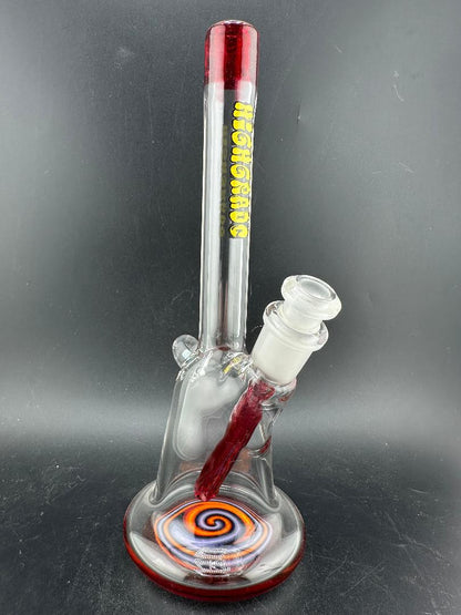 Highgrade Glass Mini Beaker - Color Accented Lip Wrap & Downstem w/ Wig Wag Reversal Bottom 10mm 45°