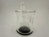 Home Blown Glass Colored Q-Tip ISO Jar, handcrafted glass storage for dabs and cleaning, made in the USA.