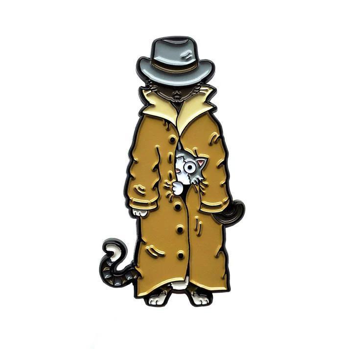Kolorspun 3 Cats in a Trenchcoat Pin